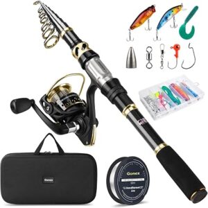 Gonex Telescopic Fishing Rod & Reel Combo with Carry Bag